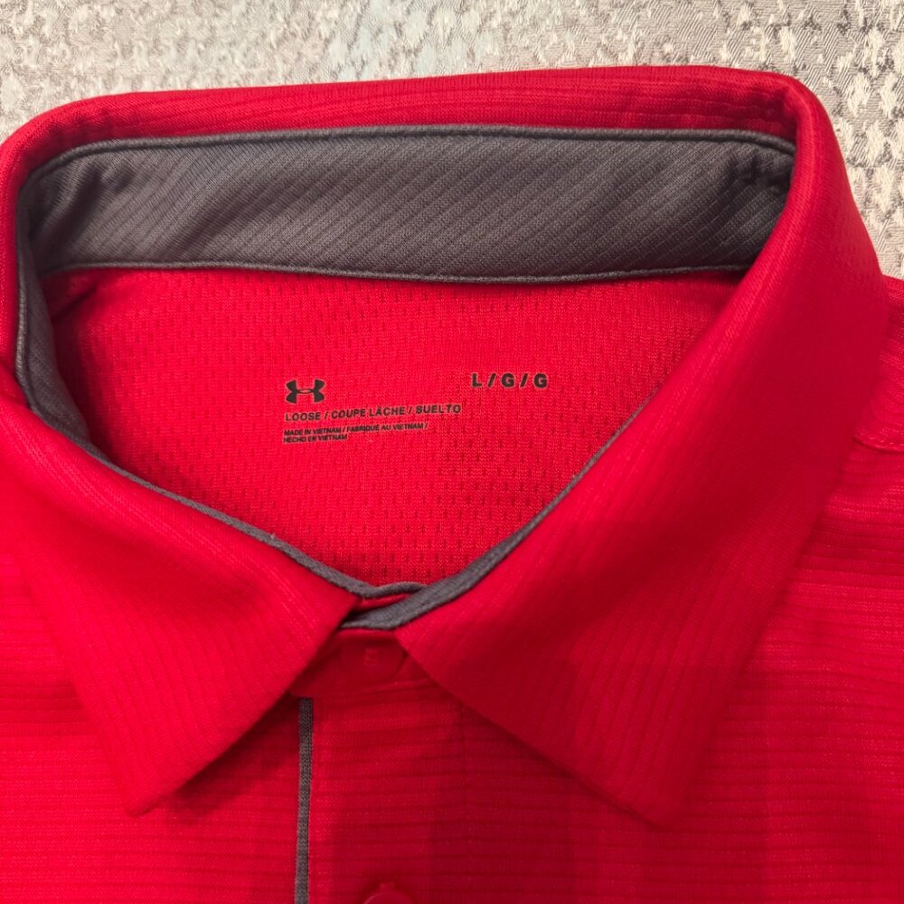 Under Armour. Men's UA Tech Polo. Size Large True Red NWOT - Picture 3 of 6